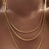 Three Layered Chain Necklace In Gold - Infinity Raine