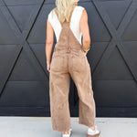 Mineral Washed Barrel Jumpsuit In Mocha Mousse - Infinity Raine