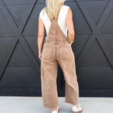 Mineral Washed Barrel Jumpsuit In Mocha Mousse - Infinity Raine