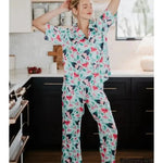 Mint Champagne & Holly Christmas Loungewear Pants Set - Infinity Raine