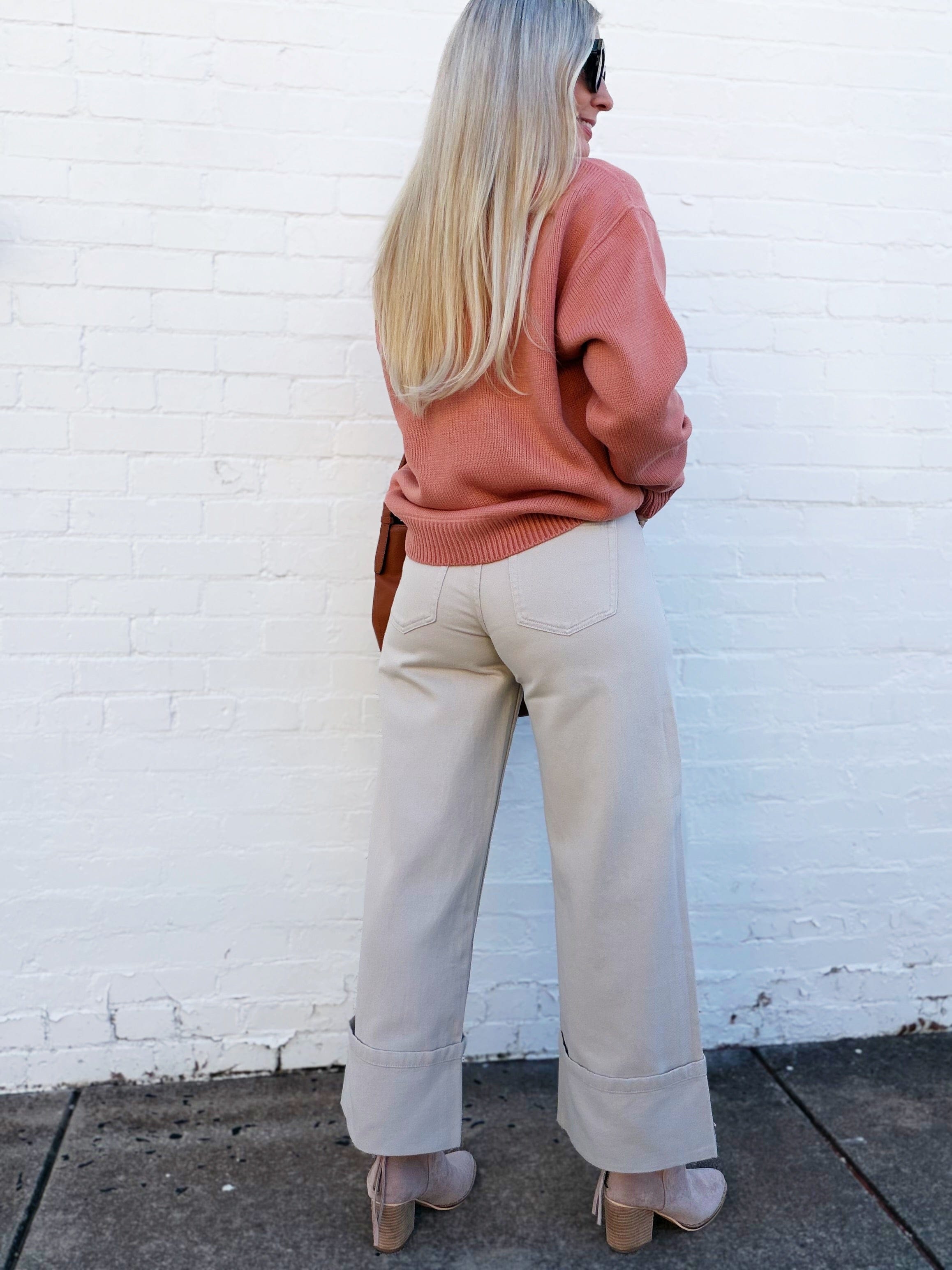 Miou Muse Bottoms - Pants Cuffed Bottom Pants In Grey