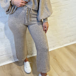 Miou Muse Bottoms - Pants Ribbed Waistband Sweater Pants In Oatmeal
