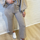 Miou Muse Bottoms - Pants Ribbed Waistband Sweater Pants In Oatmeal