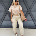 Washed Barrel Pants In Beige - Infinity Raine