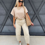 Washed Barrel Pants In Beige - Infinity Raine