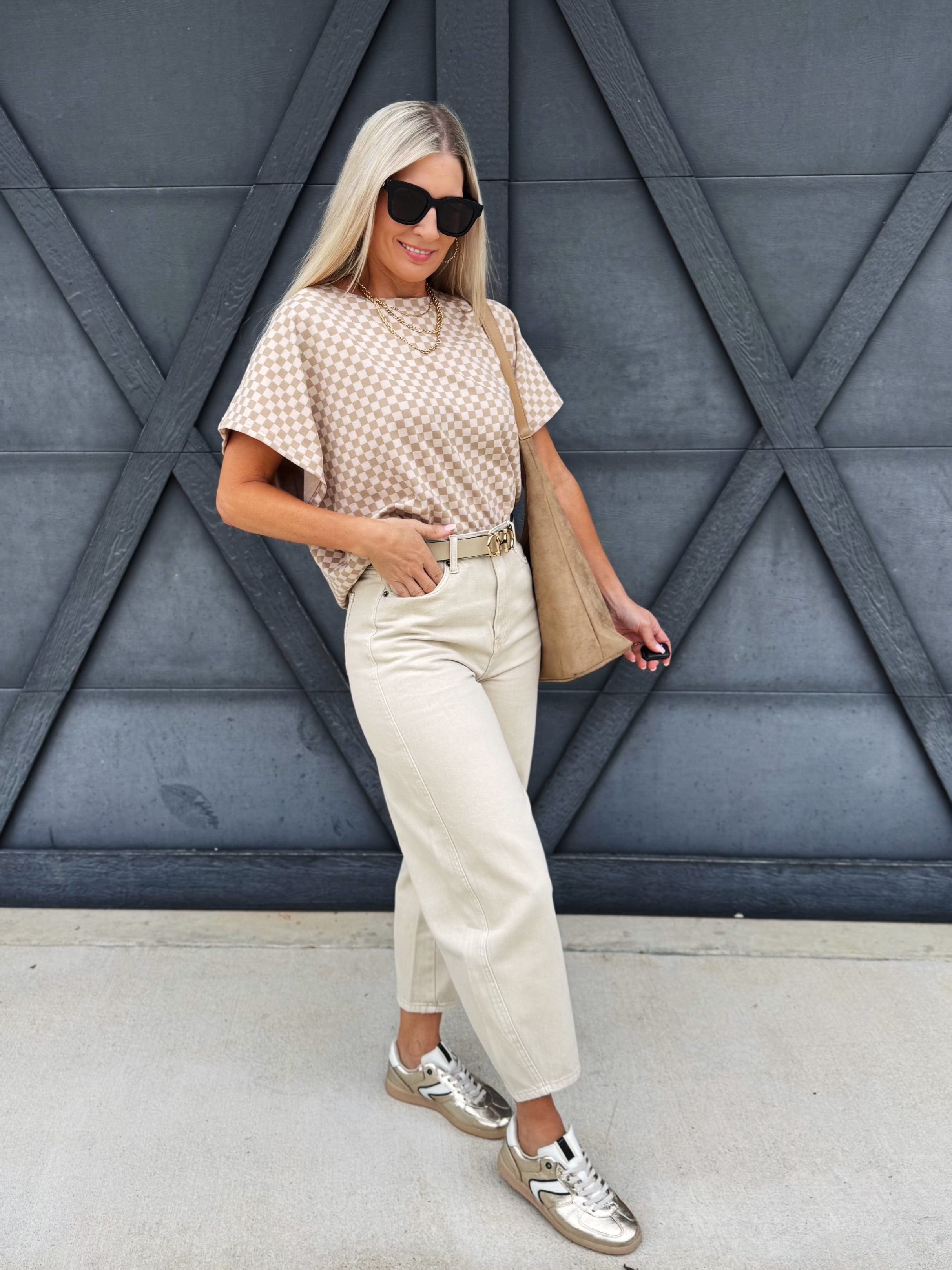 Washed Barrel Pants In Beige - Infinity Raine