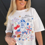 Miss Independence Tee In White - Infinity Raine