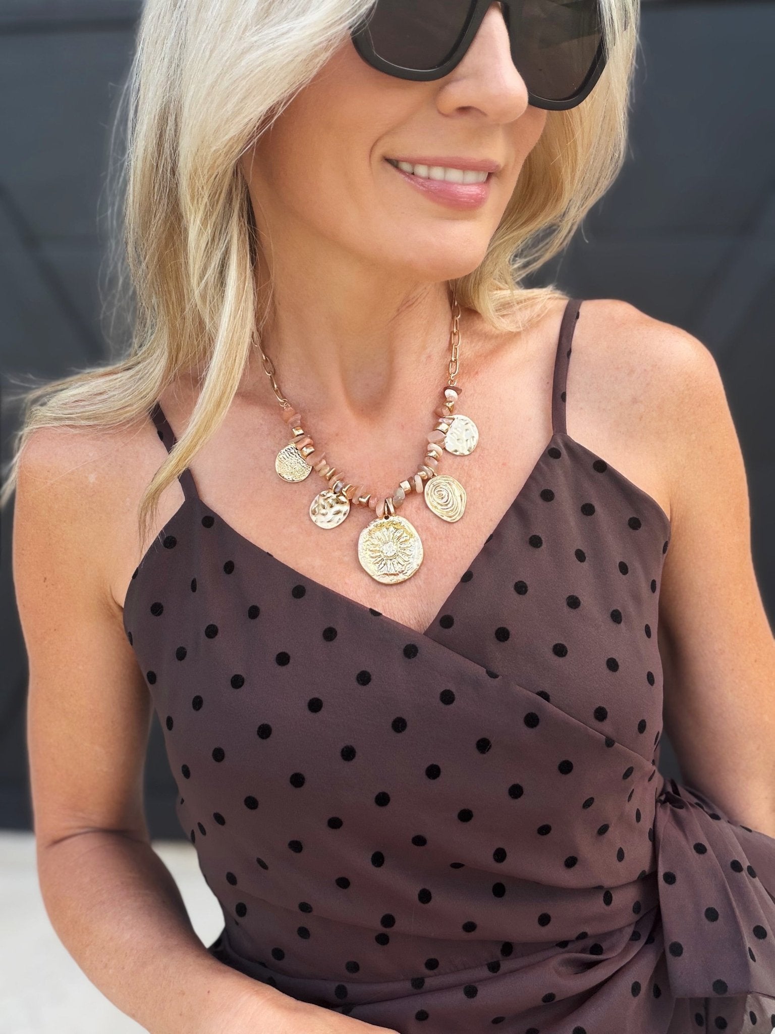 Mixed Stone Charm Necklace In Gold - Infinity Raine
