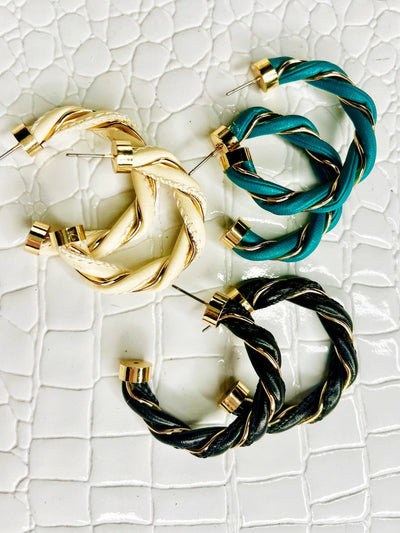 Twisted Leather Earring-More Colors - Infinity Raine