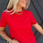 Classic Boxy Fit Tee In Cherry - Infinity Raine