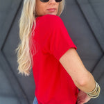 Classic Boxy Fit Tee In Cherry - Infinity Raine