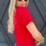 Classic Boxy Fit Tee In Cherry - Infinity Raine
