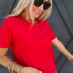 Classic Boxy Fit Tee In Cherry - Infinity Raine