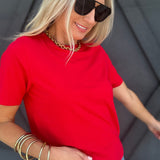 Classic Boxy Fit Tee In Cherry - Infinity Raine