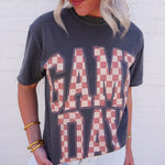 Checkerboard Game Day Tee In Pepper - Infinity Raine