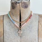 Multi Layer Pendant Resin Beaded Cross Necklace - Infinity Raine