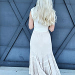 Mustard Seed Bottoms - Skirts Tie Waved Tiered Maxi Skirt In Natural