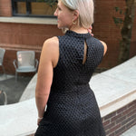 Diamond Pattern Sleeveless Dress In Black - Infinity Raine