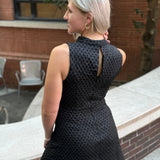 Diamond Pattern Sleeveless Dress In Black - Infinity Raine