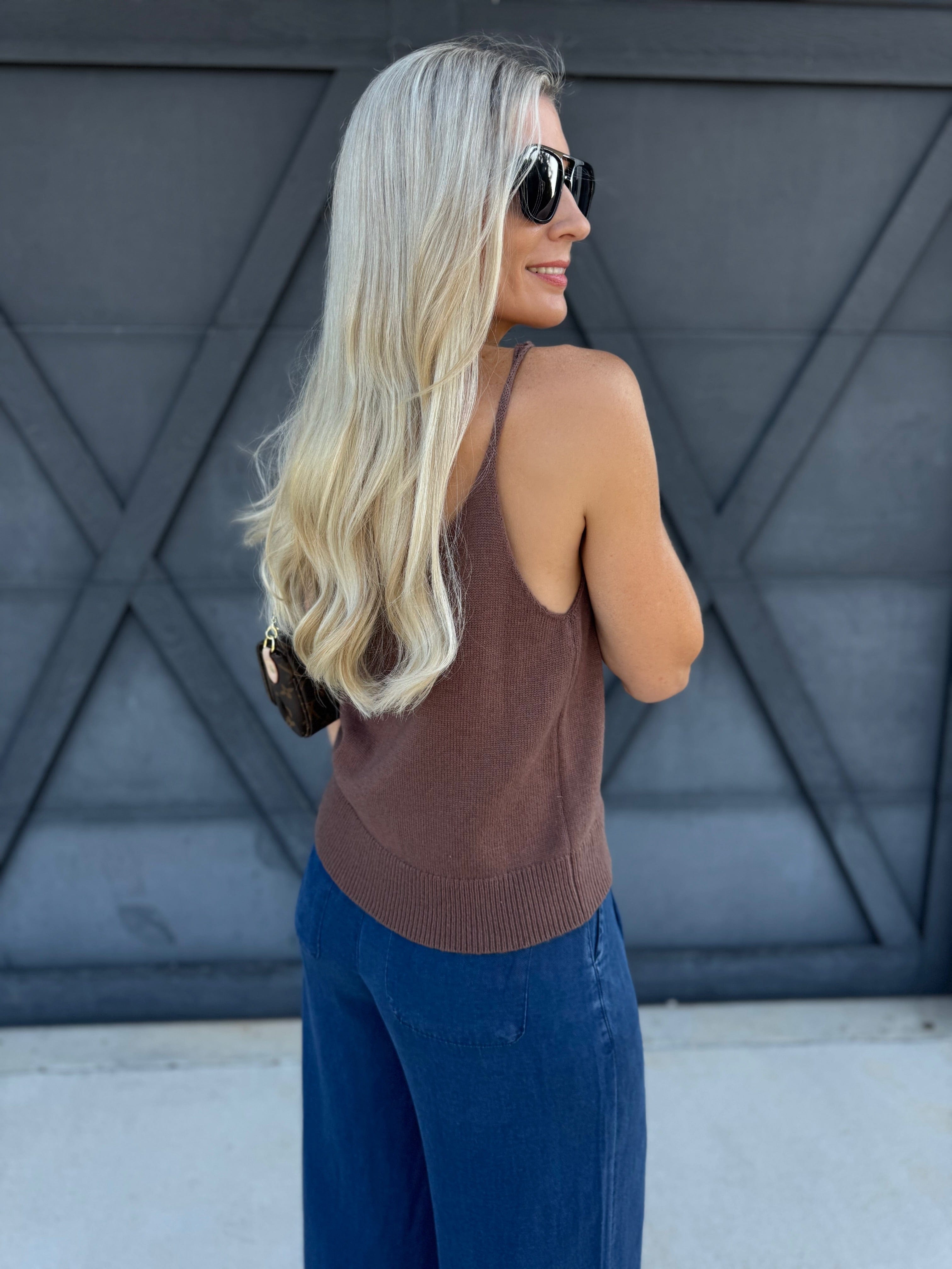 Sweater Tank In Mocha - Infinity Raine