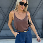 Sweater Tank In Mocha - Infinity Raine