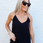 naked zebra Tops - Tanks Racer Back Side Slit Cami In Black