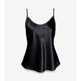 Whipstitch Satin Cami In Black - Infinity Raine