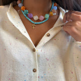 Natural Semi Precious Stone Beaded Charm Necklace - Infinity Raine