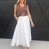 NIA Aurora Maxi Skirt In White - Infinity Raine