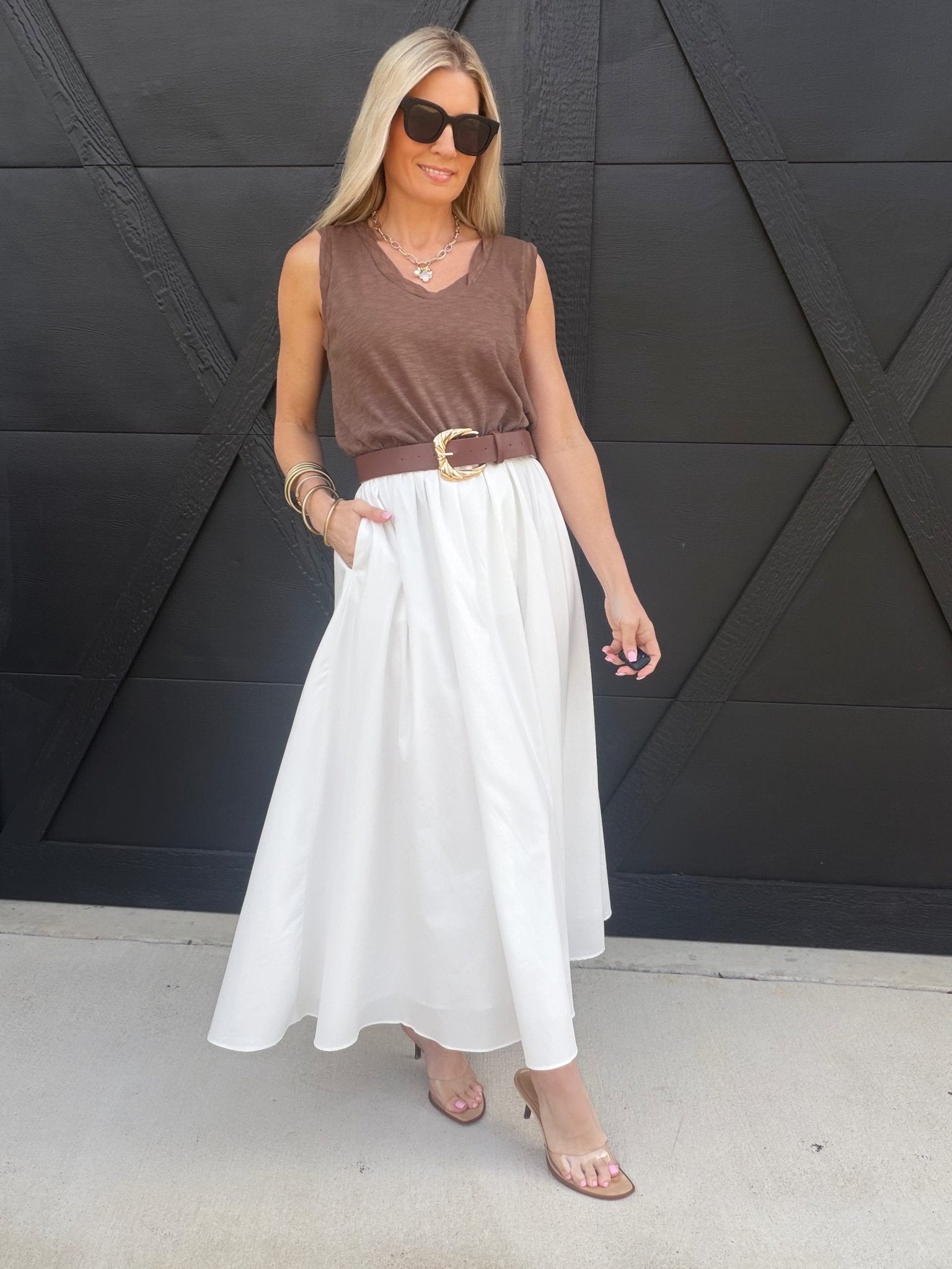 NIA Aurora Maxi Skirt In White - Infinity Raine
