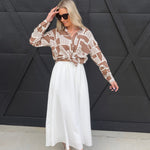 NIA Aurora Maxi Skirt In White - Infinity Raine