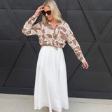NIA Aurora Maxi Skirt In White - Infinity Raine