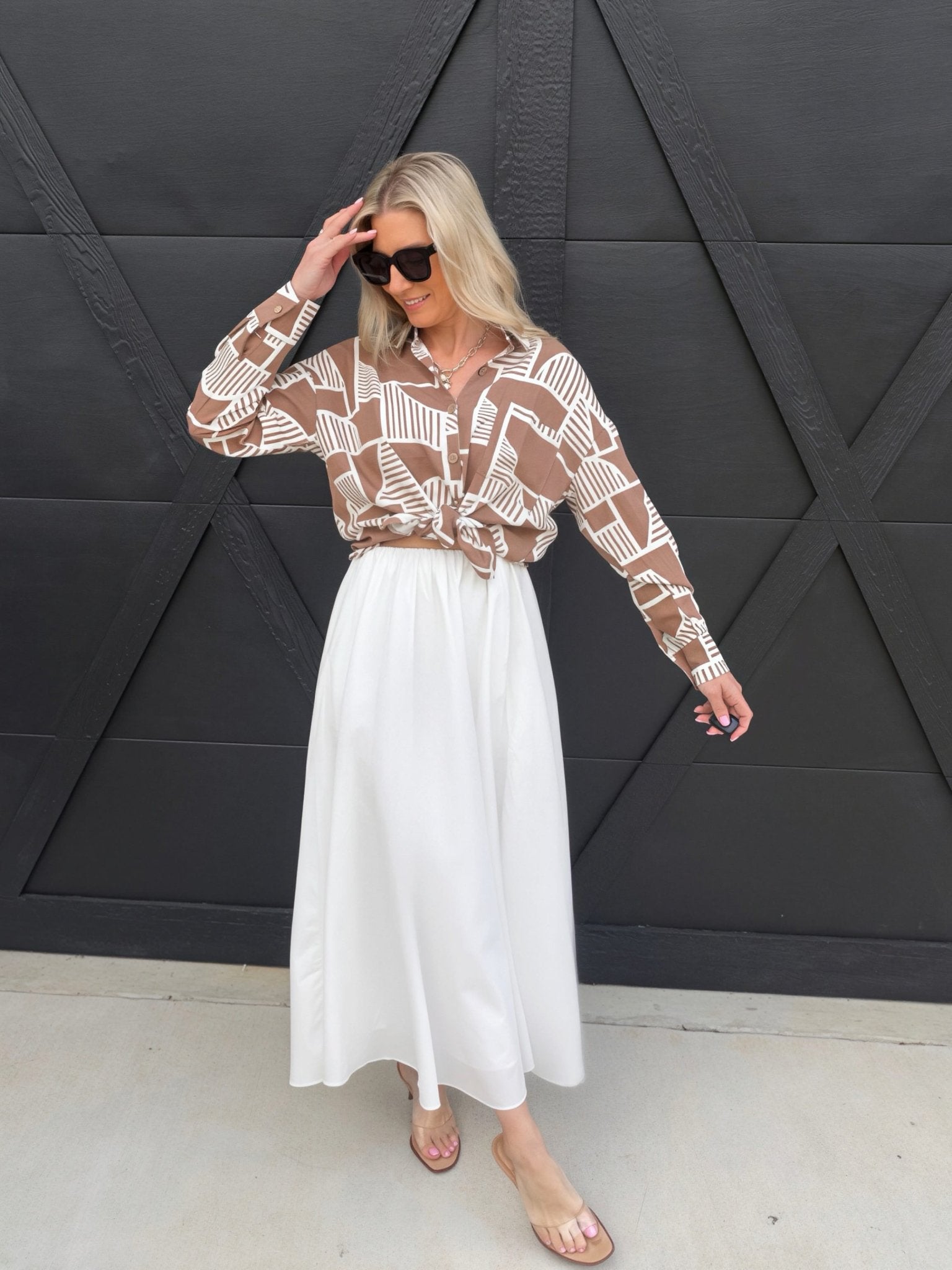 NIA Aurora Maxi Skirt In White - Infinity Raine