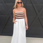 NIA Aurora Maxi Skirt In White - Infinity Raine