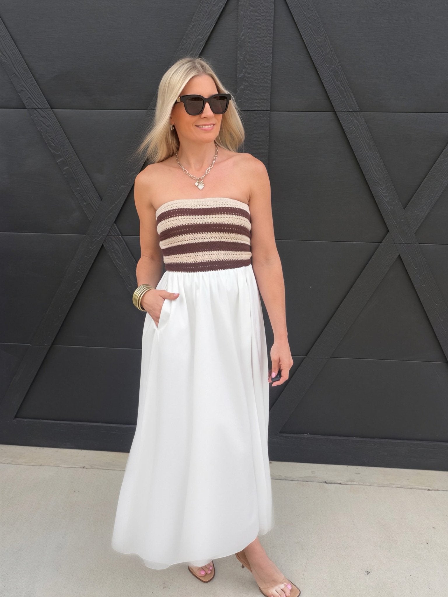 NIA Aurora Maxi Skirt In White - Infinity Raine