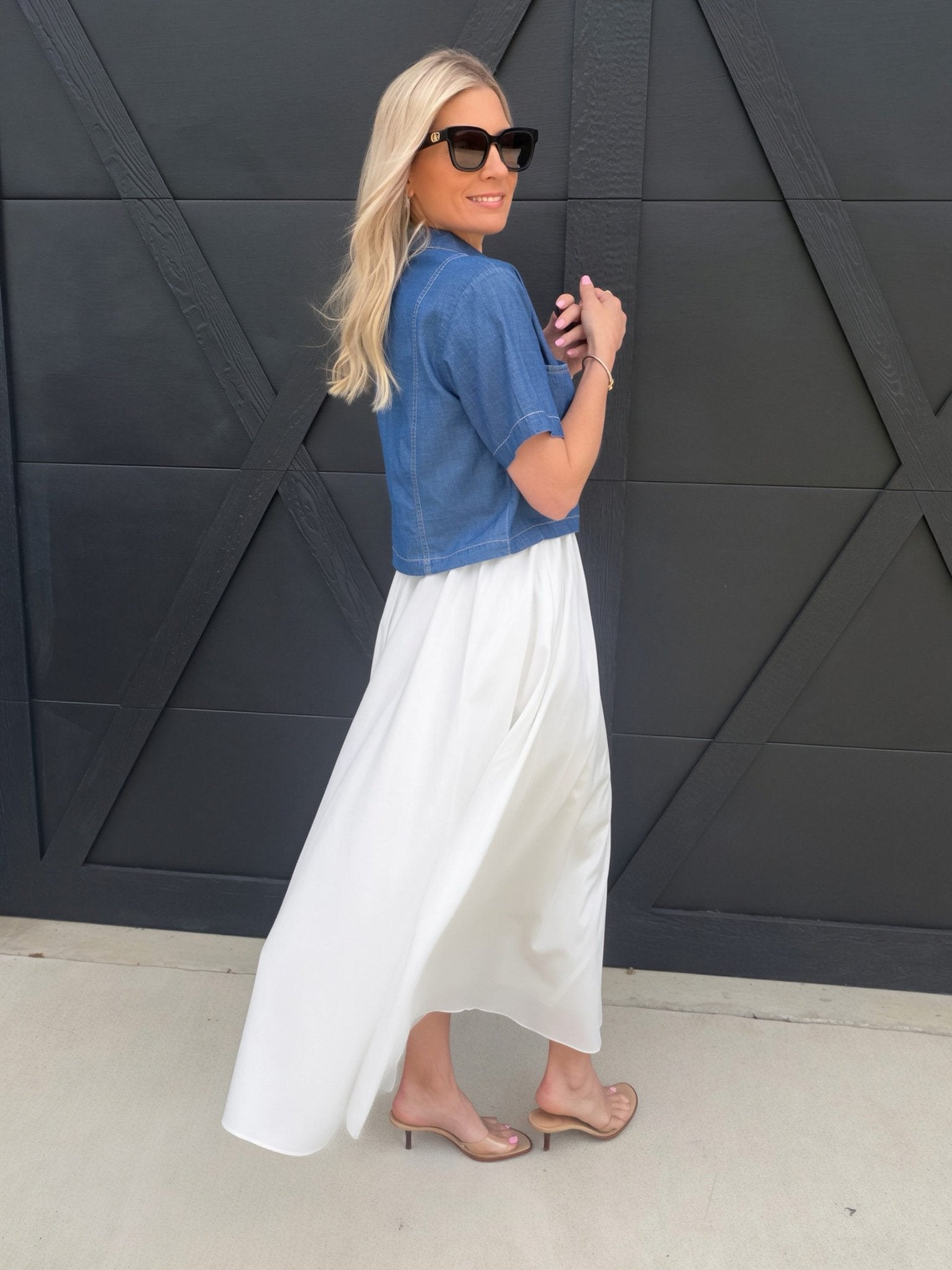 NIA Aurora Maxi Skirt In White - Infinity Raine