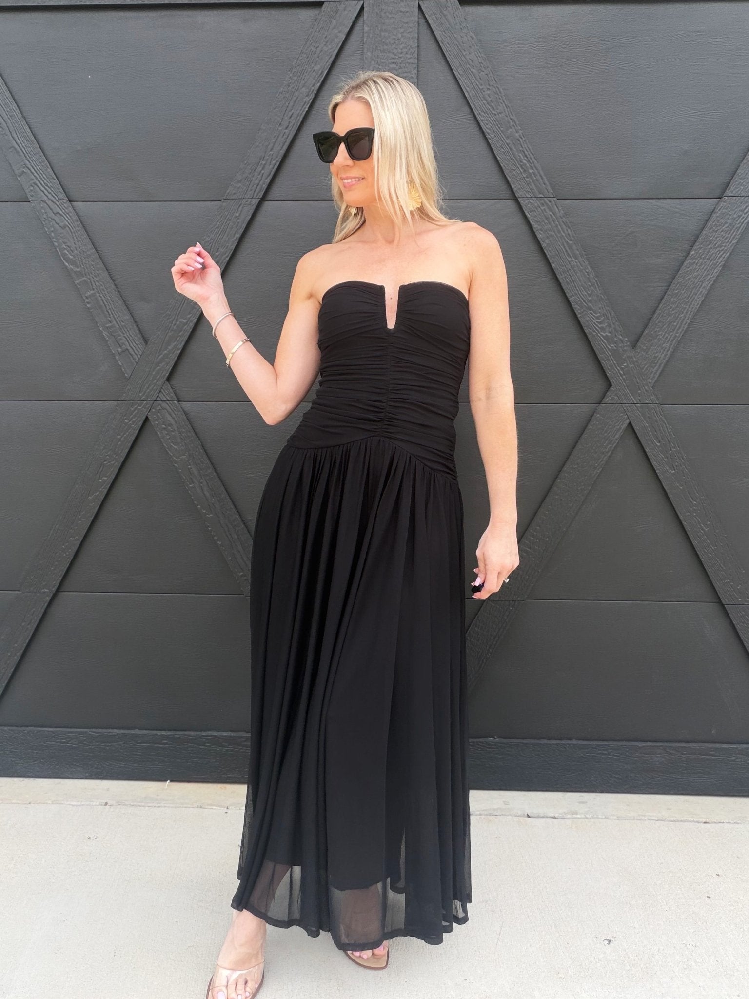 long black infinity dress NIA Beverly Maxi Dress In Black, M