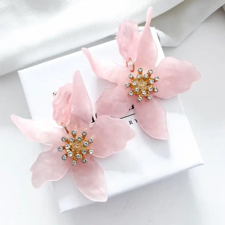 Nicholls Romantic Flower Earrings In Pink - Infinity Raine