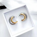 Nicholls Jewelry - Earrings Nicholls Two Tone Double Hoops 52005110