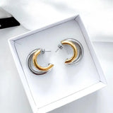 Nicholls Jewelry - Earrings Nicholls Two Tone Double Hoops 52005110