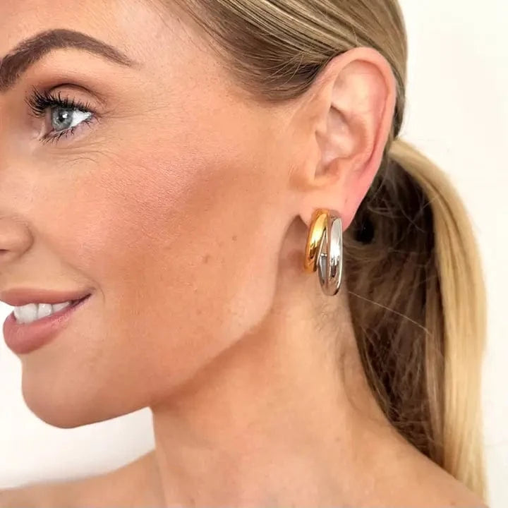 Nicholls Jewelry - Earrings Nicholls Two Tone Double Hoops 52005110