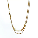 Nicholls Double Snake and Rope Chain Layered Necklace-Gold - Infinity Raine