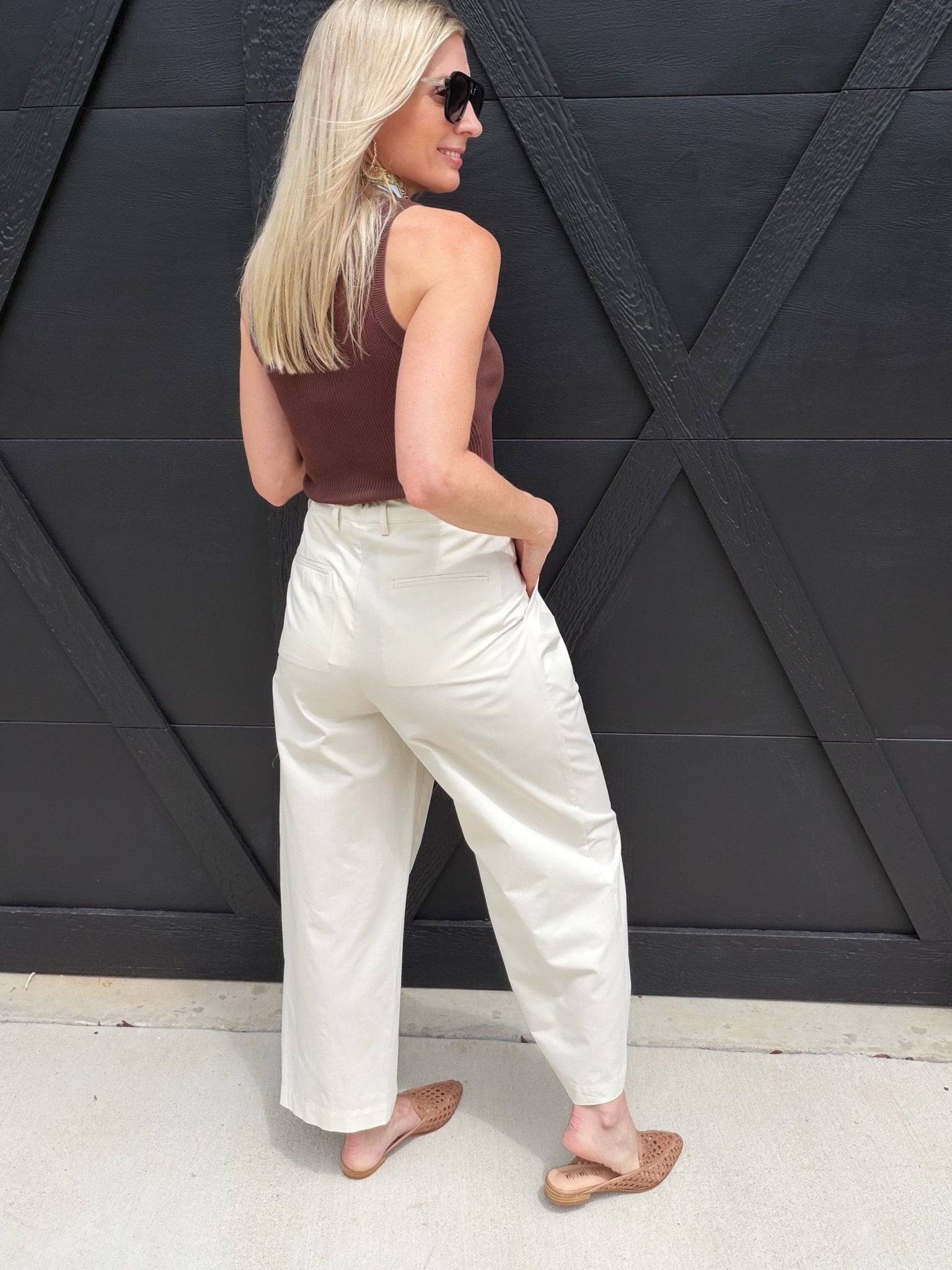 Novel Relaxed Fit Drawstring Pants In Natural - Infinity Raine
