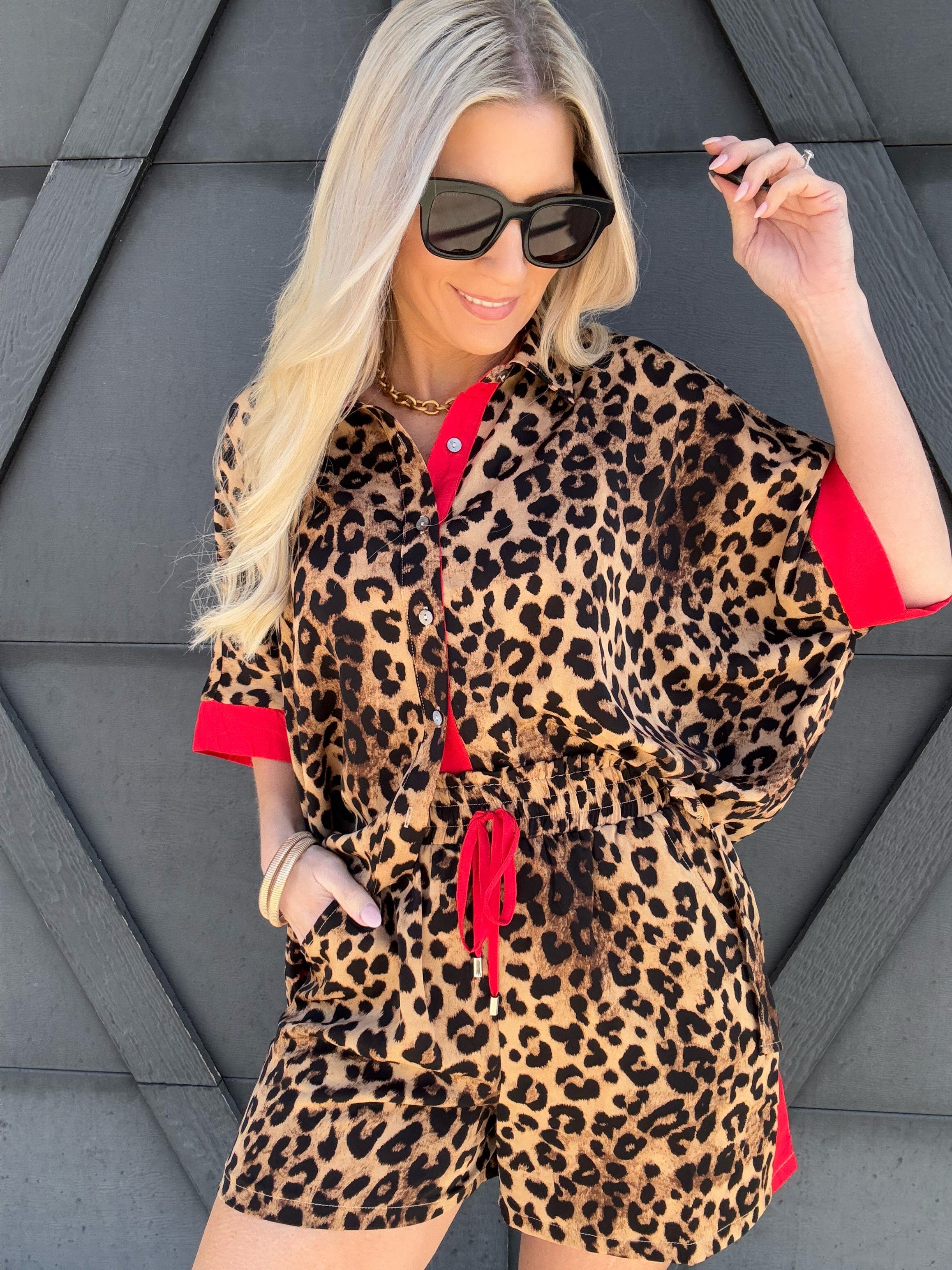Leopard Oversized Short Set - Infinity Raine