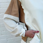 Oddi Tops - Sweatshirts Color Block Oversized Pullover In Ivory Multi