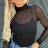 Ivy Mesh Top In Black - Infinity Raine