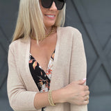 Open Bolero Cardigan In Khaki - Infinity Raine