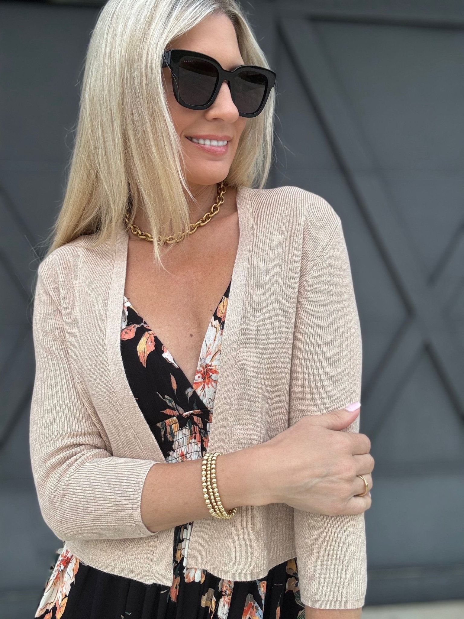 Open Bolero Cardigan In Khaki - Infinity Raine