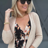 Open Bolero Cardigan In Khaki - Infinity Raine