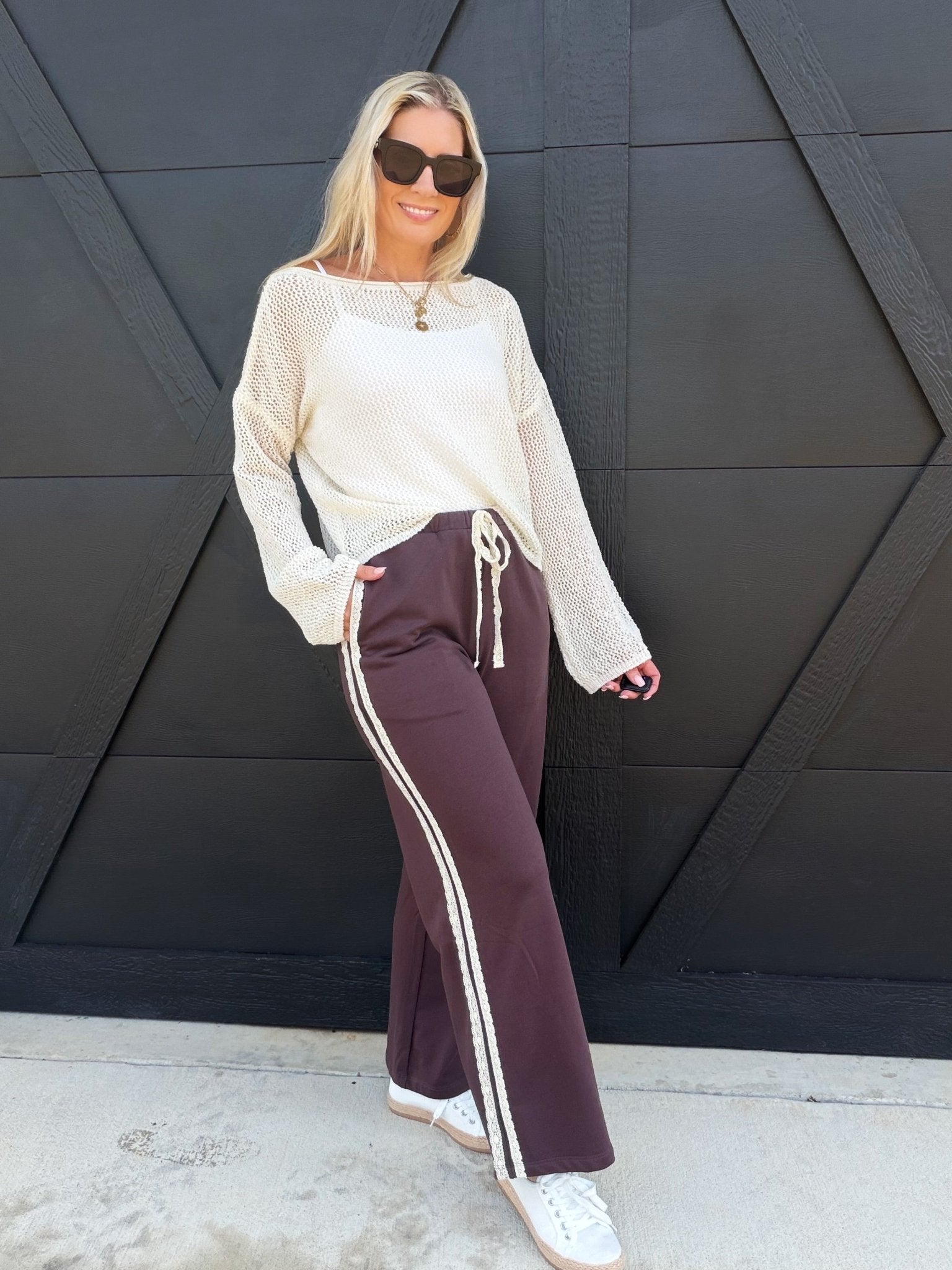 Open Knit Summer Pullover In Ecru - Infinity Raine